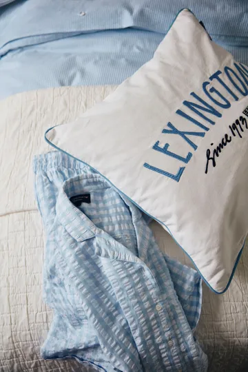 Federa in cotone organico Since 1993 50x50 cm - Bianco-blu - Lexington