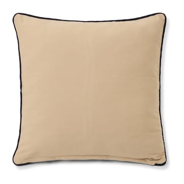 Federa in cotone organico twill con logo 50x50 cm - Beige-blu scuro - Lexington