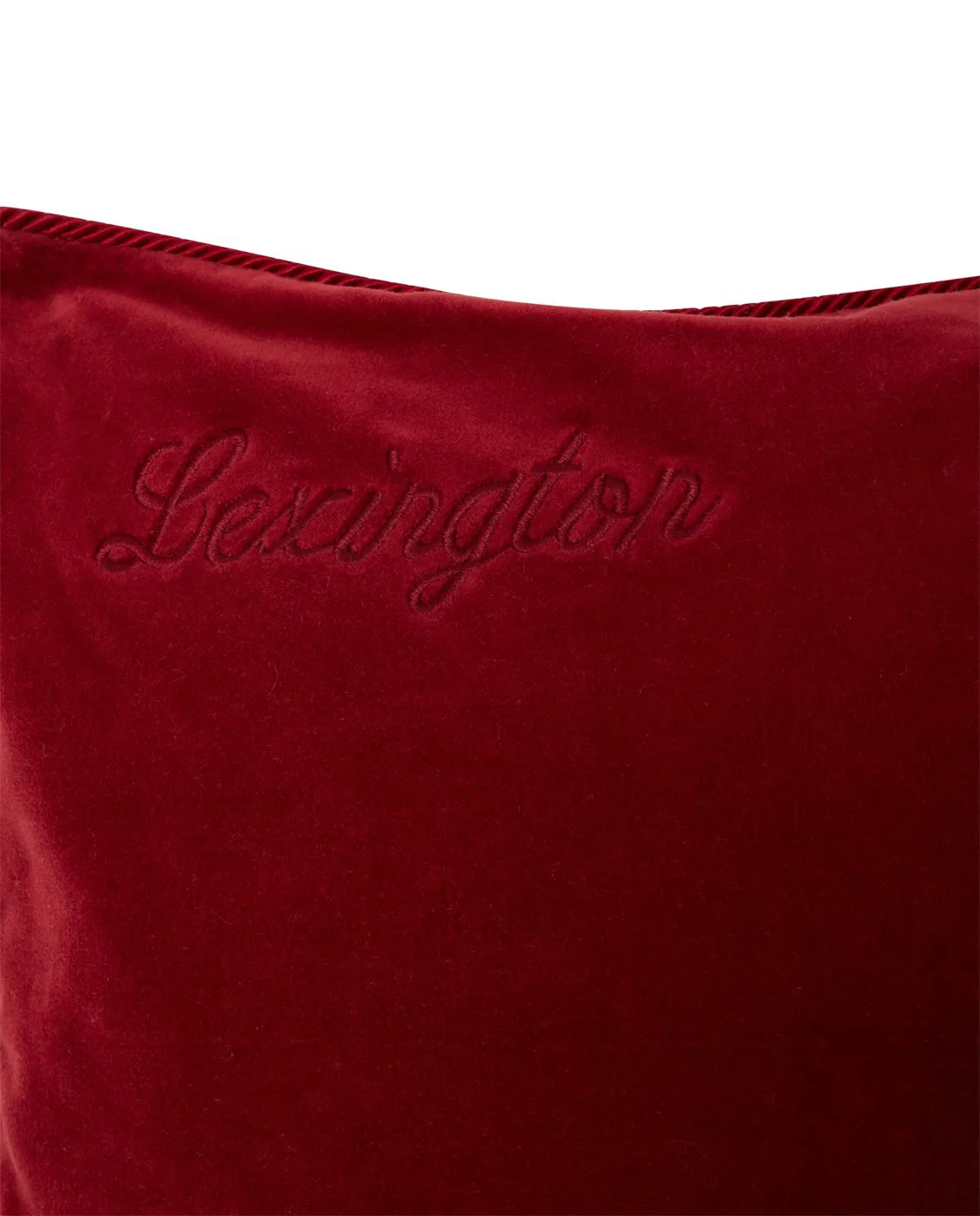 Federa in cotone organico, velluto 50x50 cm, Rosso Lexington