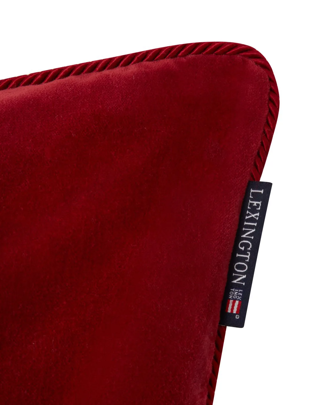 Federa in cotone organico, velluto 50x50 cm, Rosso Lexington