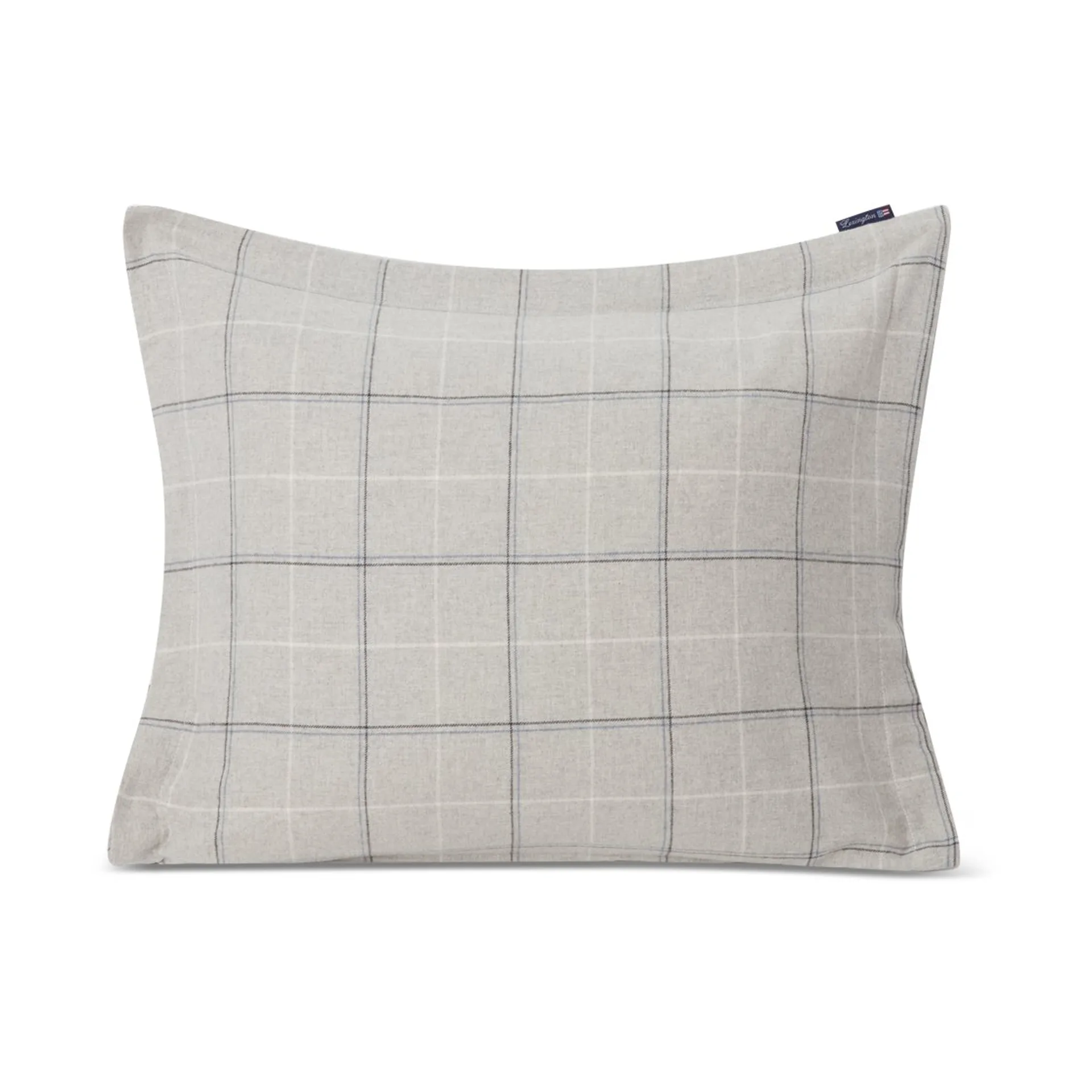 Federa in flanella di cotone a quadri 150x210 cm, Light gray-dove Lexington