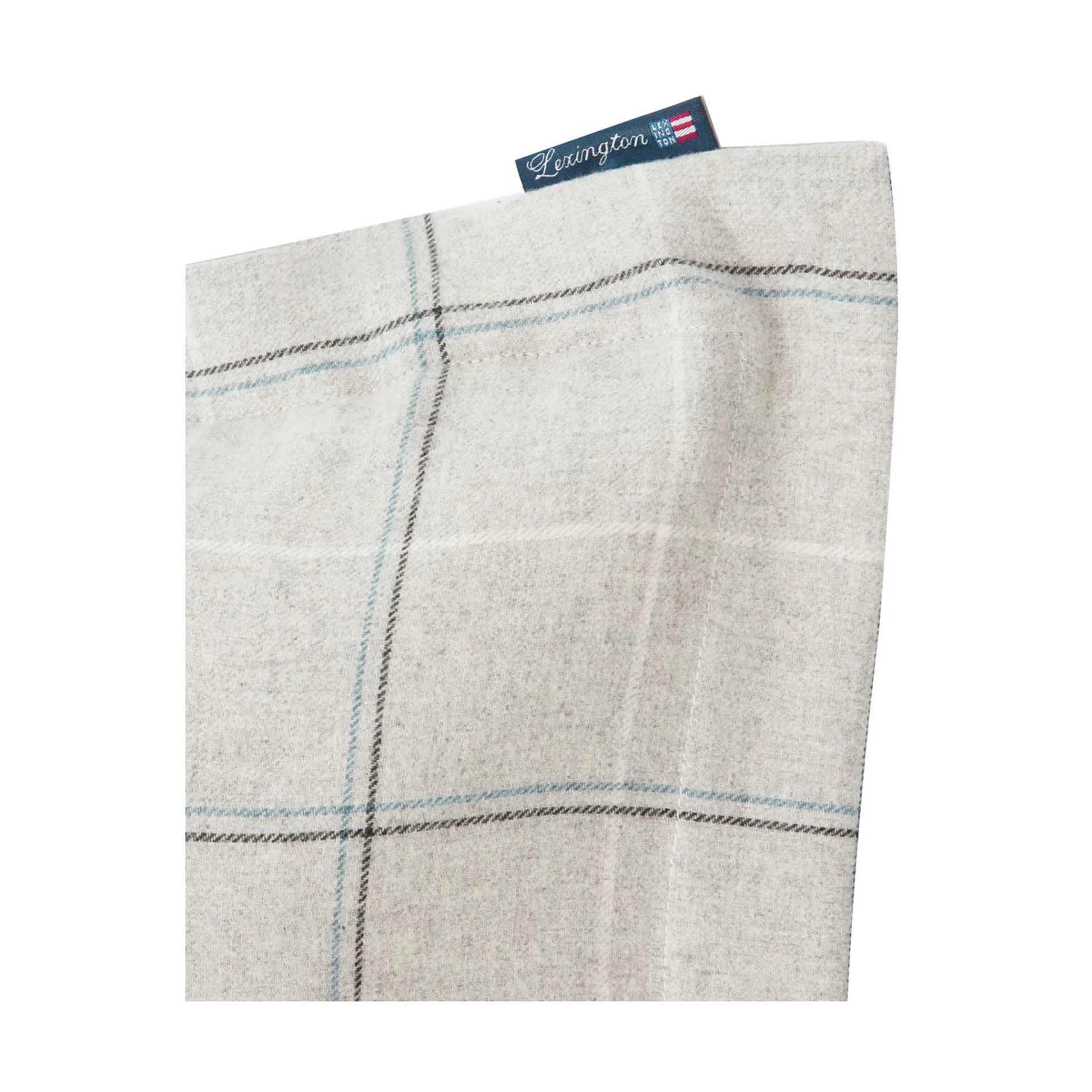 Federa in flanella di cotone a quadri 150x210 cm, Light gray-dove Lexington