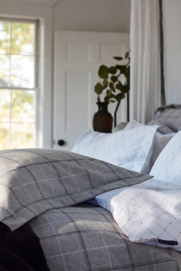 Federa in flanella di cotone a quadri 150x210 cm - Light gray-dove - Lexington