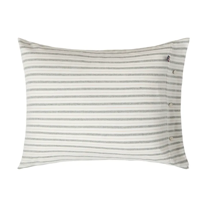 Federa in flanella di cotone a righe - White-green-beige, 50x60 cm - Lexington