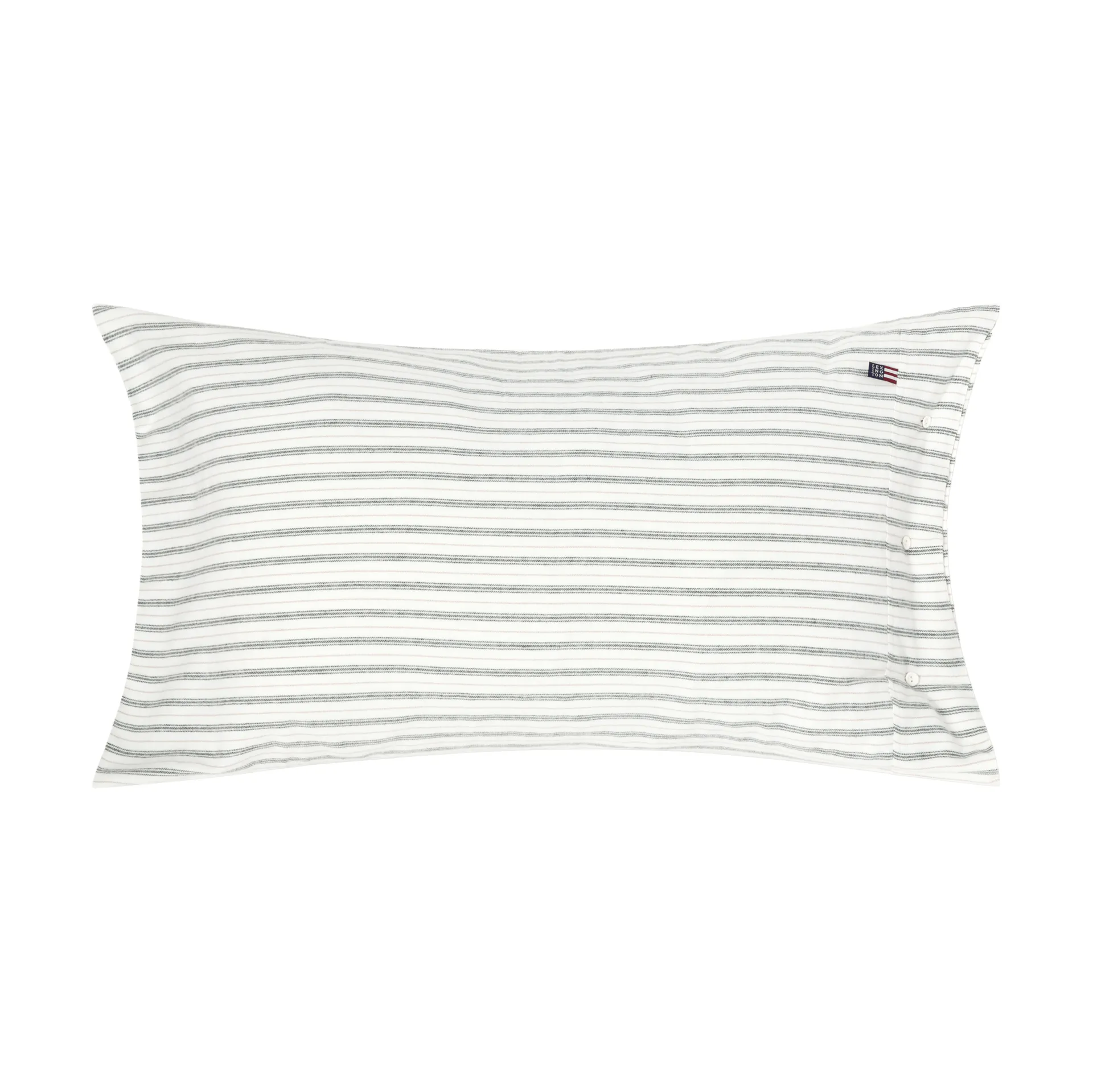 Federa in flanella di cotone a righe, White-green-beige, 50x90 cm Lexington