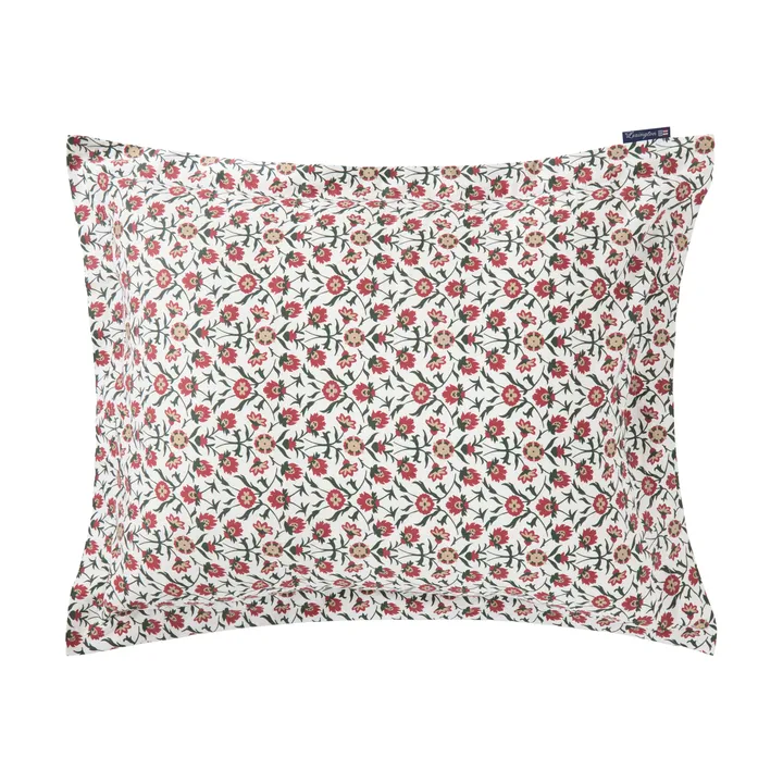 Federa in satin di cotone stampata a fiori 50x60 cm - White-red-green-beige - Lexington
