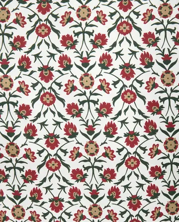 Federa in satin di cotone stampata a fiori 50x60 cm - White-red-green-beige - Lexington