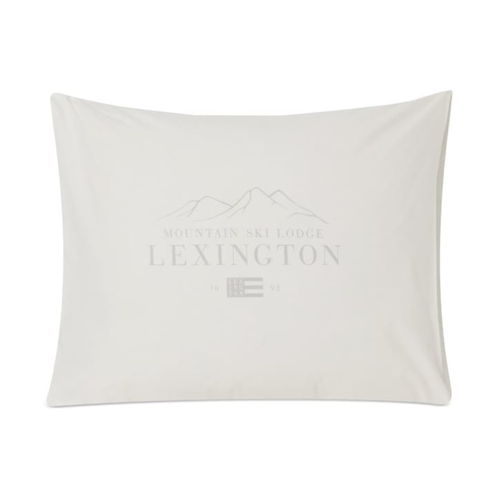 Federa Lexington Printed Cotton Poplin, 50x60 cm - Bianco, grigio chiaro - Lexington