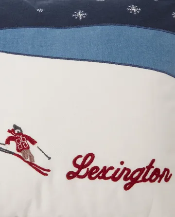 Federa Skier Organic Cotton Twill, 30x40 cm - Blu scuro, bianco multicolore - Lexington