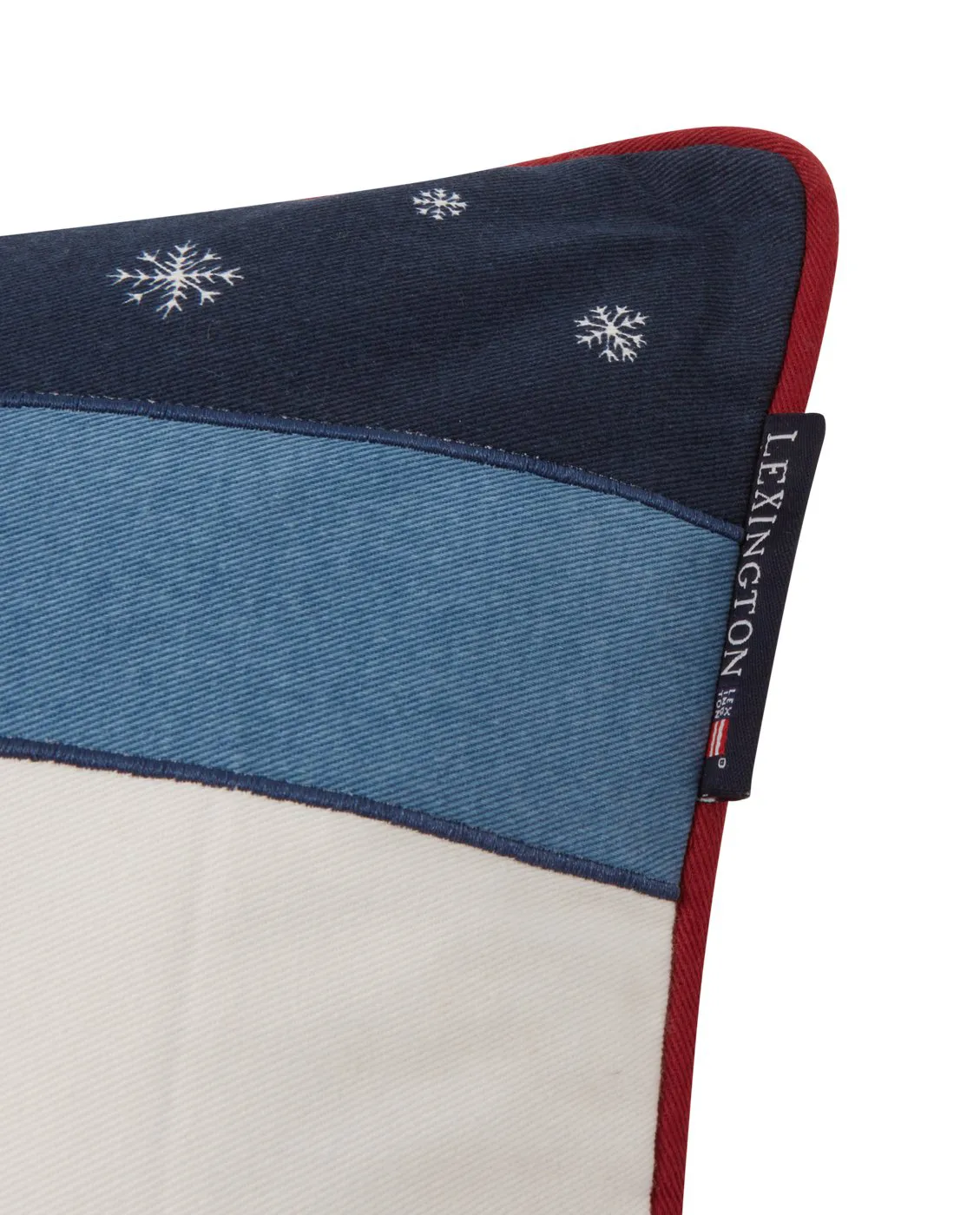 Federa Skier Organic Cotton Twill, 30x40 cm, Blu scuro, bianco multicolore Lexington