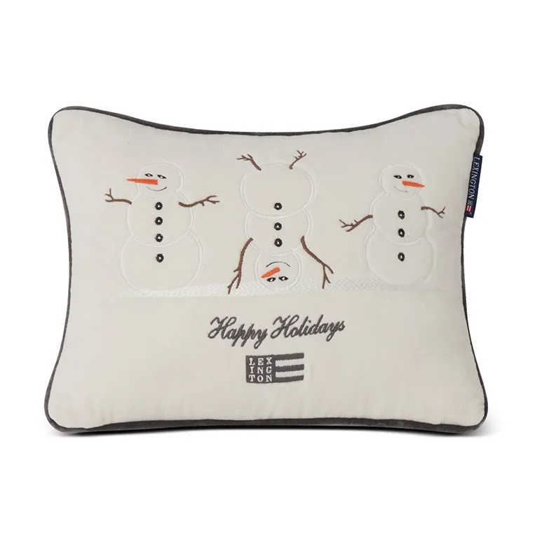 Federa Snowmen Embroidered Cotton Velvet, 30x40 cm Lexington