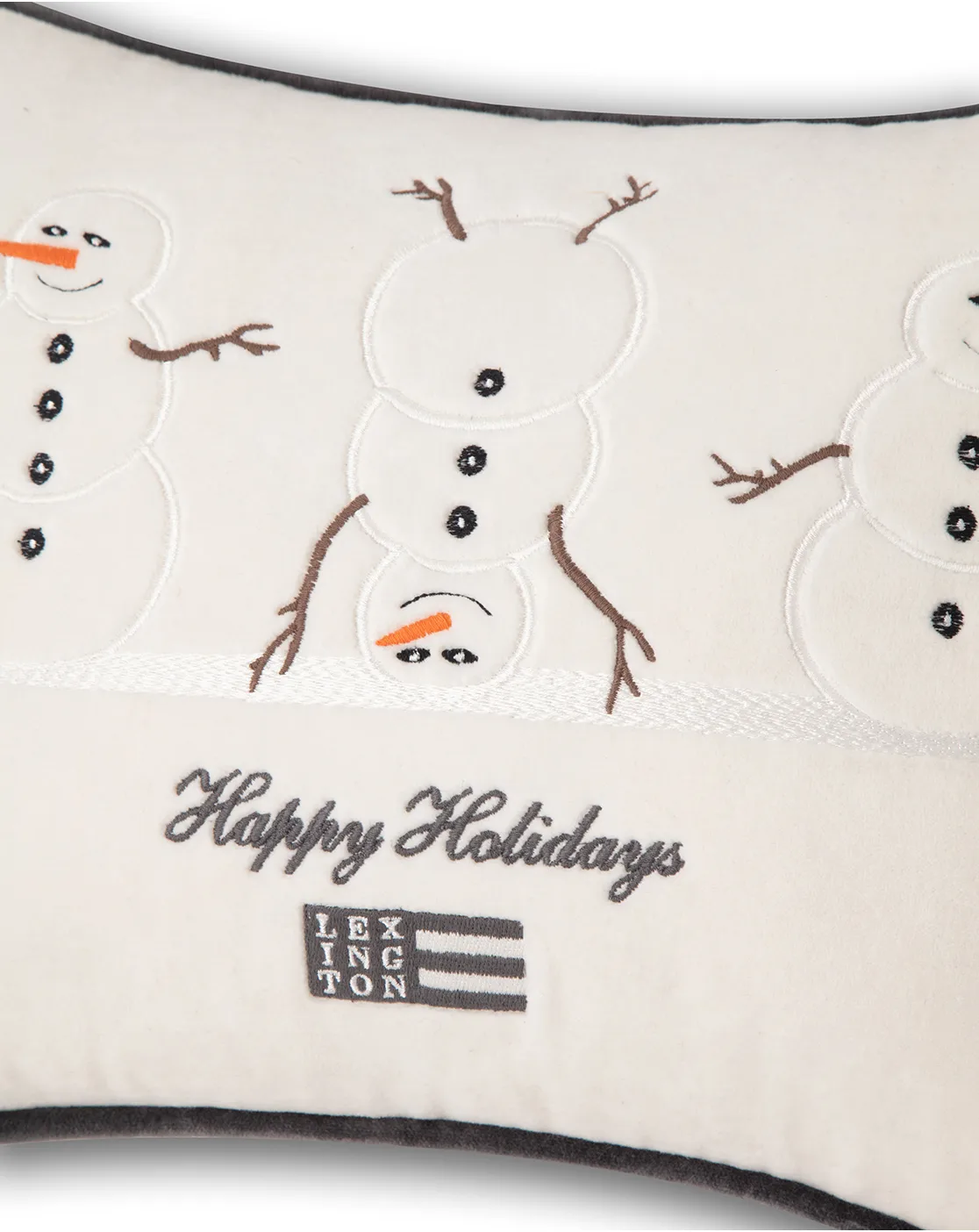 Federa Snowmen Embroidered Cotton Velvet, 30x40 cm Lexington