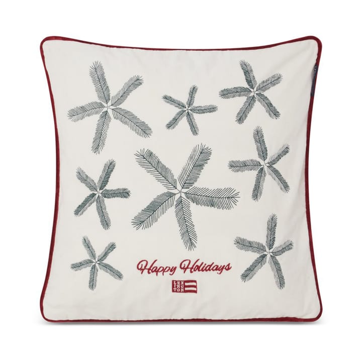 Federa Spruce Stars Org Cotton Velvet, 50x50 cm - Bianco, rosso, verde - Lexington