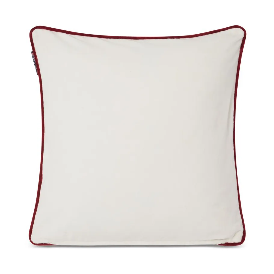 Federa Spruce Stars Org Cotton Velvet, 50x50 cm, Bianco, rosso, verde Lexington