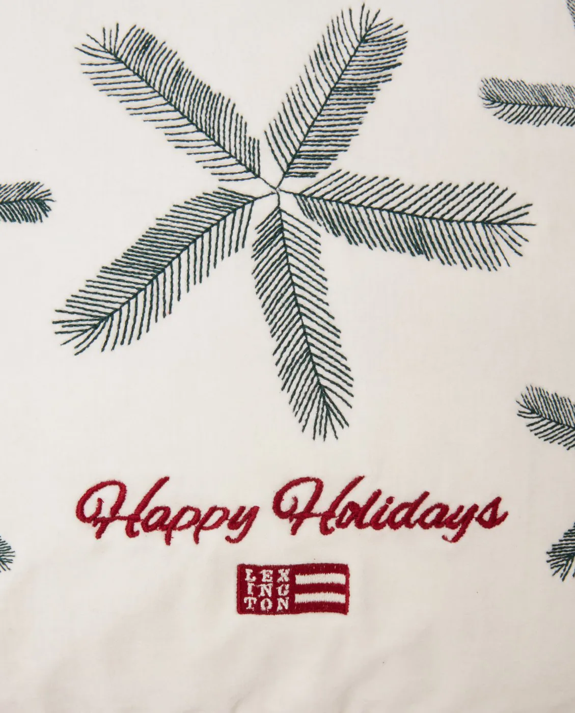 Federa Spruce Stars Org Cotton Velvet, 50x50 cm, Bianco, rosso, verde Lexington