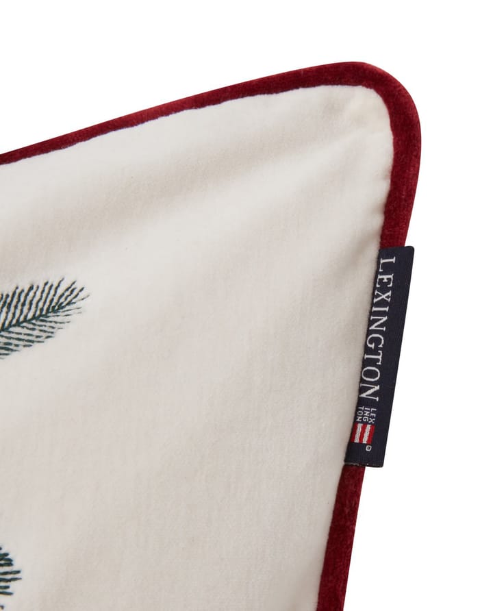 Federa Spruce Stars Org Cotton Velvet, 50x50 cm - Bianco, rosso, verde - Lexington