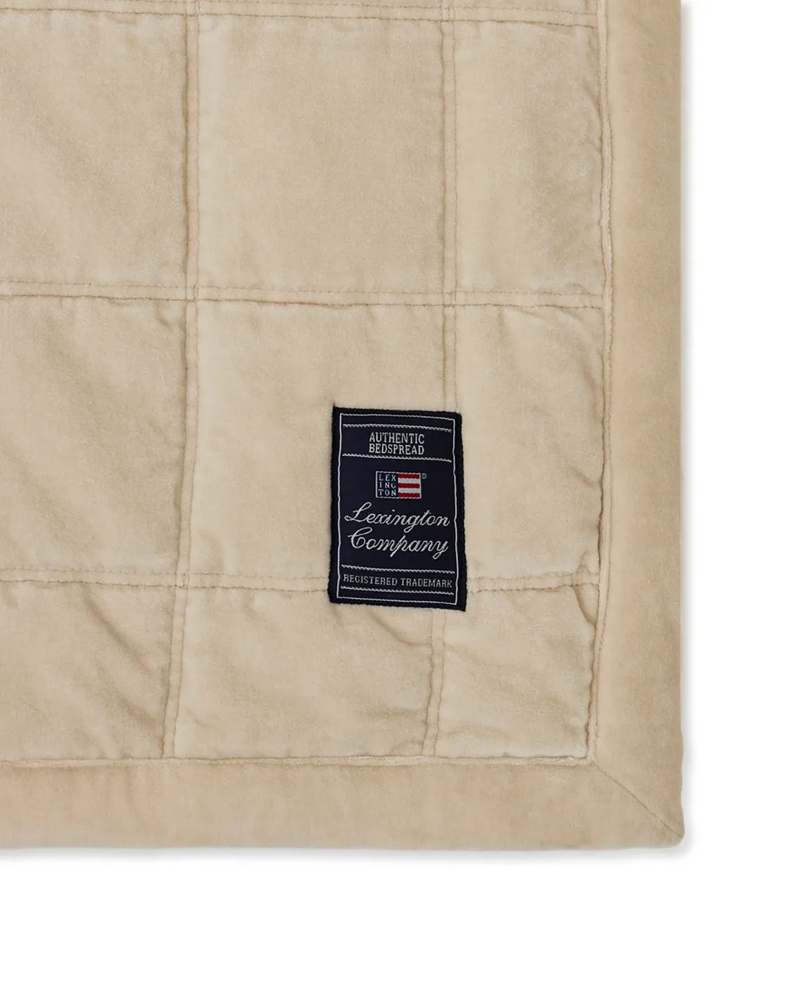 Federa trapuntata Cotton Velvet 160x240 cm, Beige chiaro Lexington