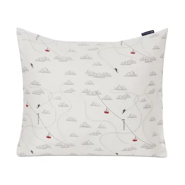 Federa Winter Printed Cotton Sateen 50x60 cm - Bianco, grigio, rosso - Lexington