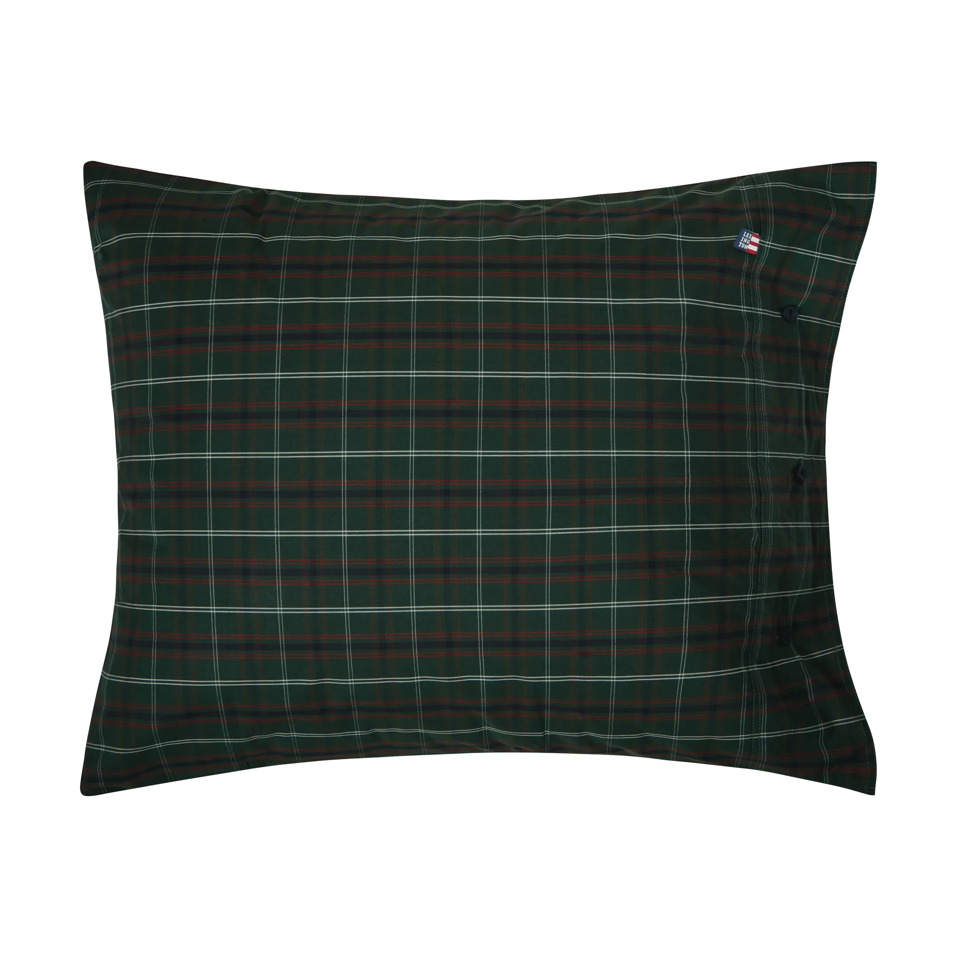 Federe in percalle di cotone a quadri, Green-navy, 50x60 cm Lexington