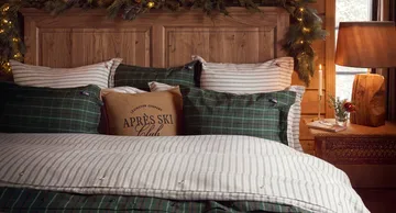 Federe in percalle di cotone a quadri - Green-navy, 50x60 cm - Lexington
