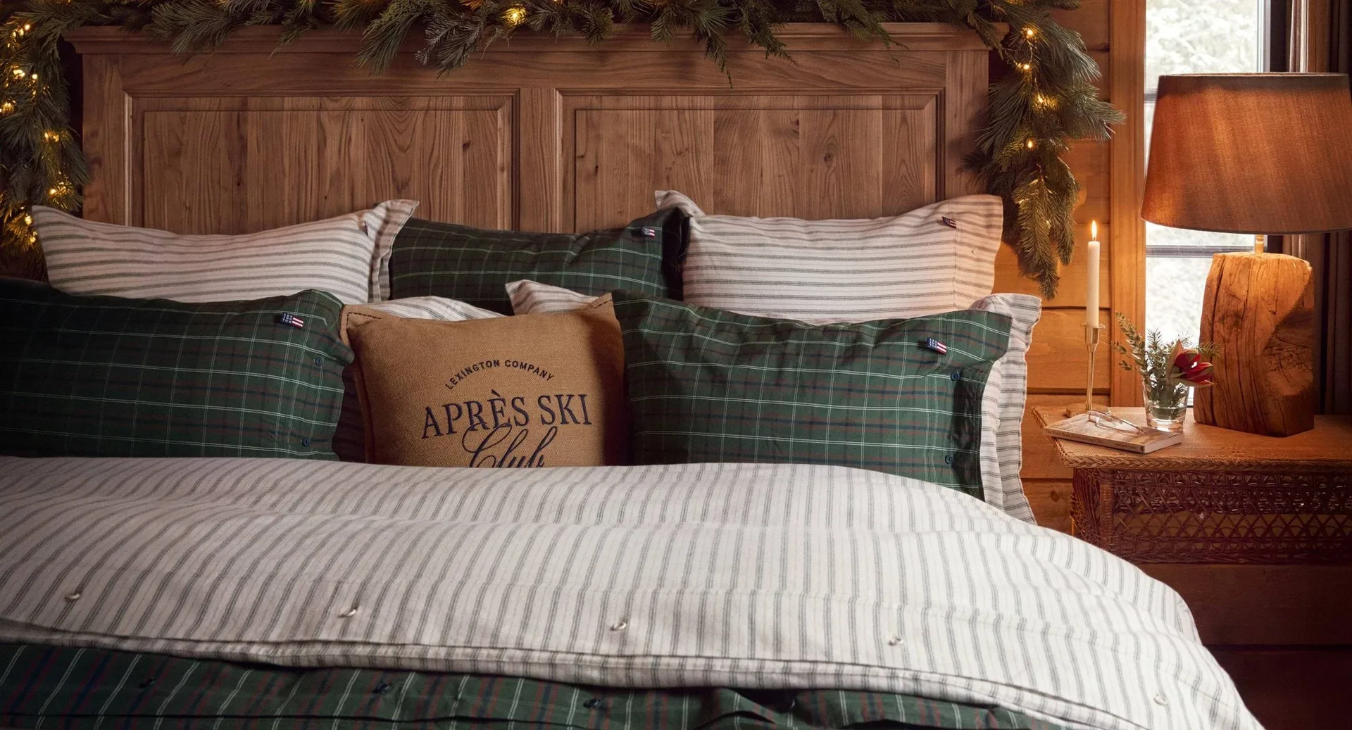 Federe in percalle di cotone a quadri, Green-navy, 50x90 cm Lexington