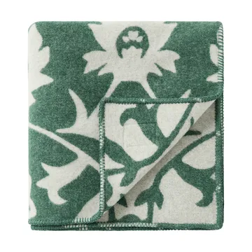 Flower coperta in lana jacquard - Green-Light beige - Lexington