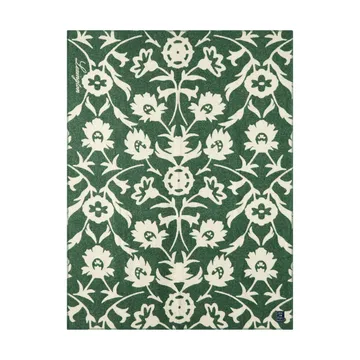 Flower coperta in lana jacquard - Green-Light beige - Lexington