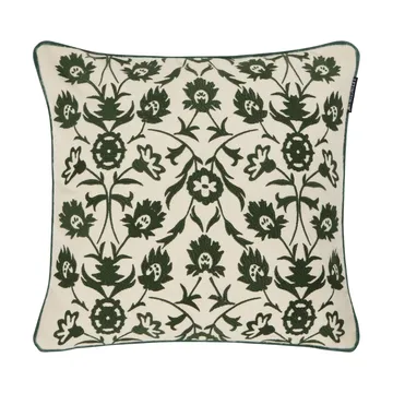 Flower Embroidered Wool Mix federa per cuscino 50x50 cm - Beige-verde chiaro - Lexington