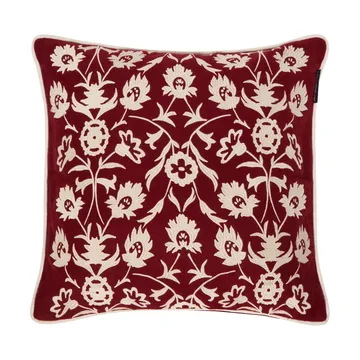 Flower Embroidered Wool Mix federa per cuscino 50x50 cm - Red-Light beige - Lexington