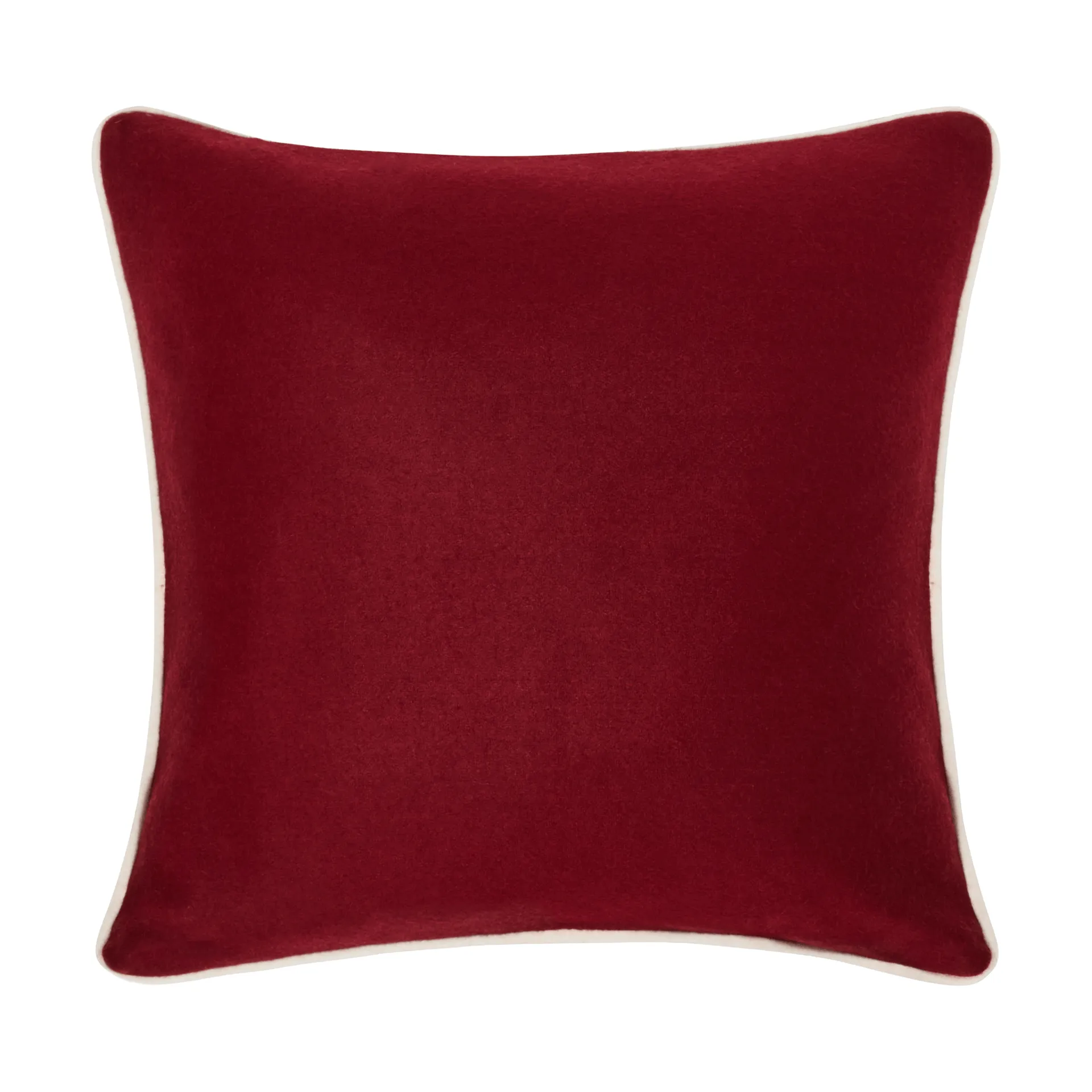 Flower Embroidered Wool Mix federa per cuscino 50x50 cm, Red-Light beige Lexington