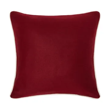 Flower Embroidered Wool Mix federa per cuscino 50x50 cm - Red-Light beige - Lexington