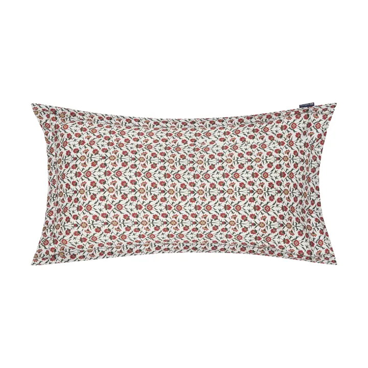 Fodera per cuscino in satin di cotone con stampa floreale 50x90 cm - White-red-green-beige - Lexington