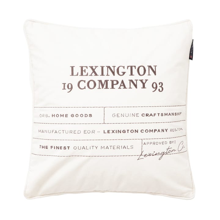 Fodera per cuscino Logo Canvas in cotone biologico 50x50 cm, Bianco Lexington