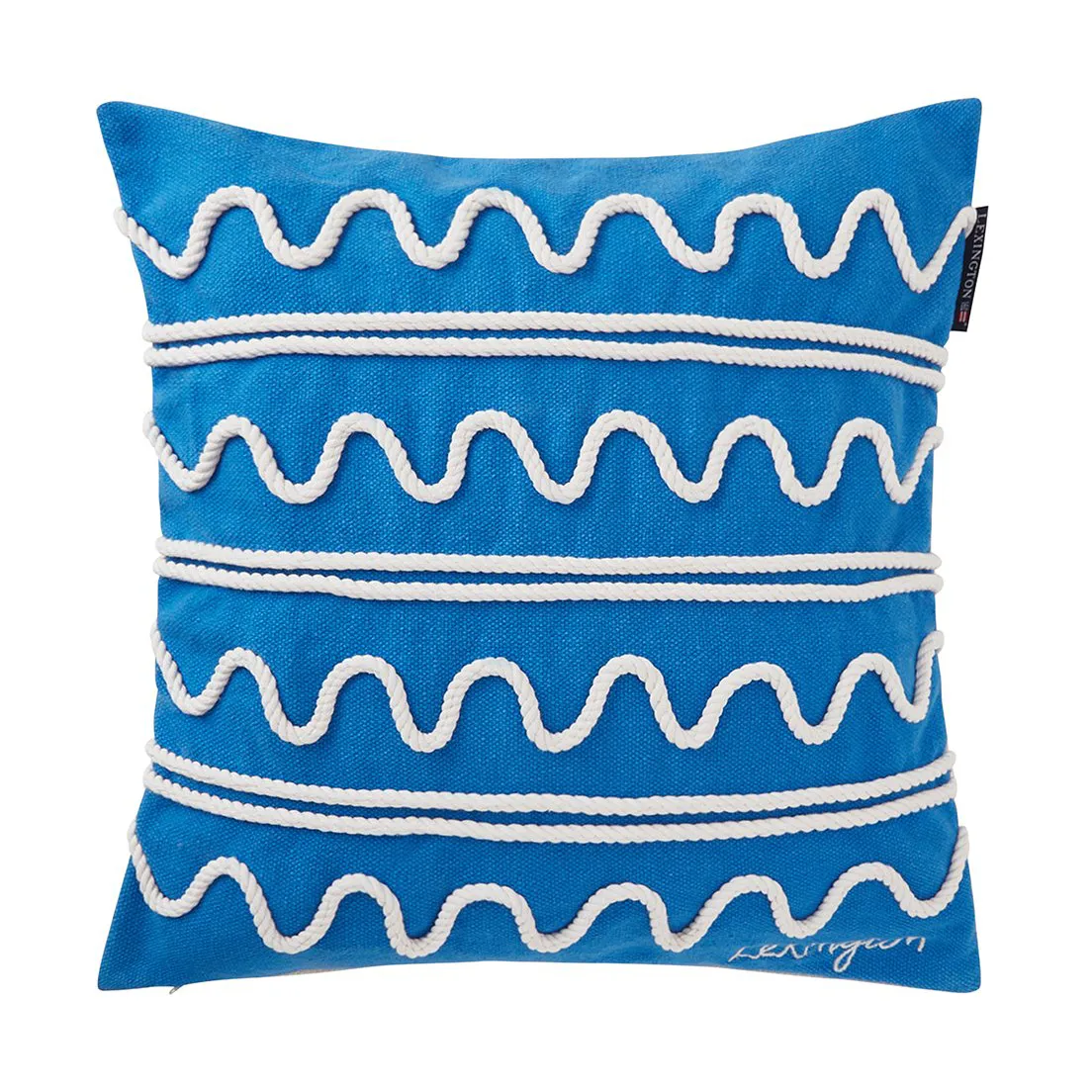 Fodera per cuscino Rope Wave in tela di cotone 50x50 cm, Blu Lexington