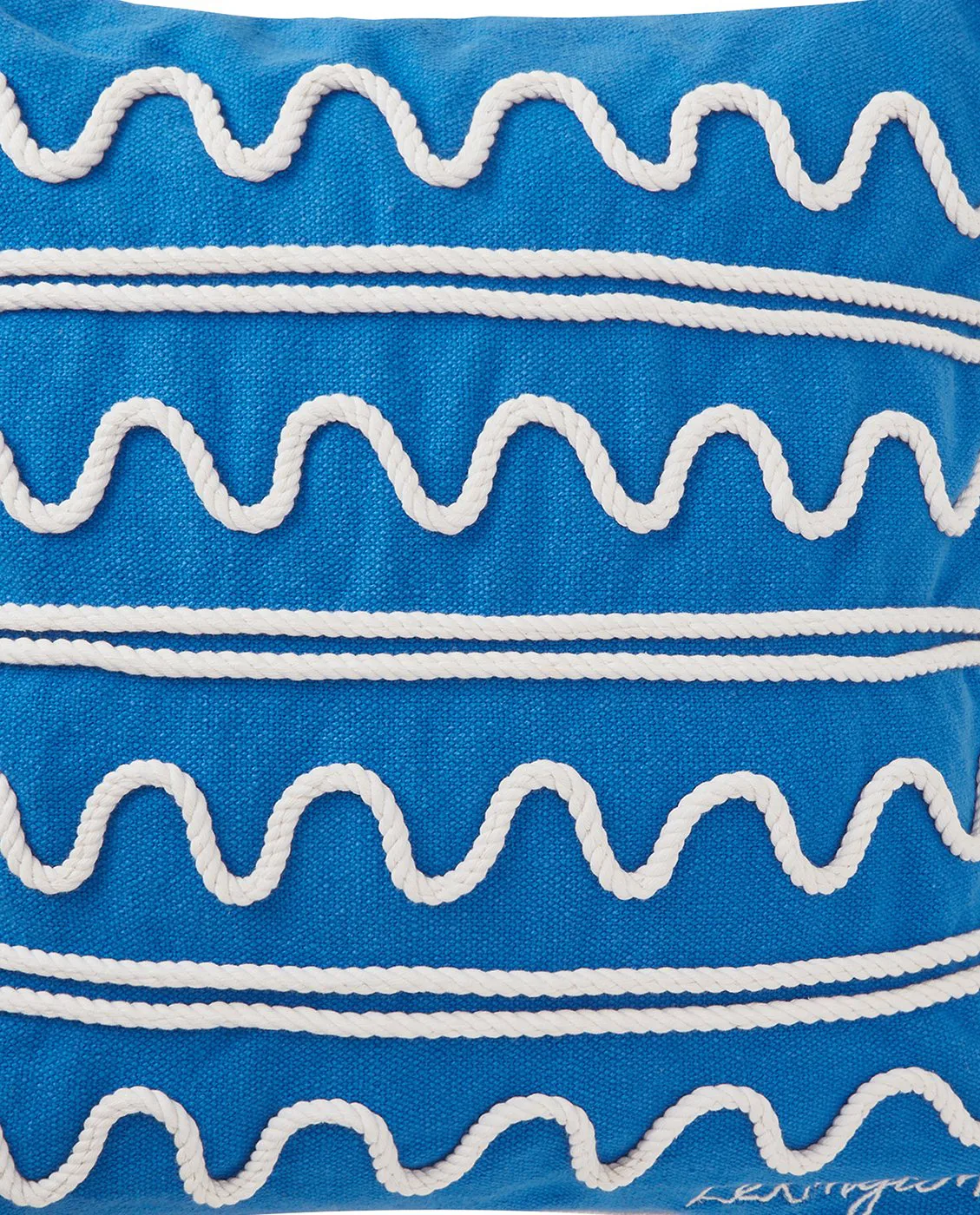 Fodera per cuscino Rope Wave in tela di cotone 50x50 cm, Blu Lexington