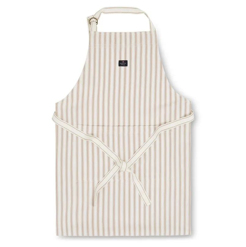 Grembiule Icons Herringbone Striped , beige-bianco Lexington