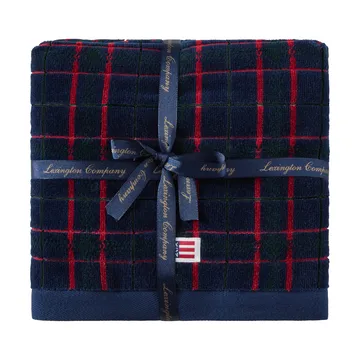 Lexington checked asciugamano 2 pezzi - Navy-green, 50x70 cm - Lexington