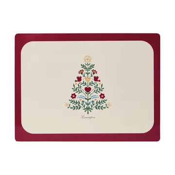 Lexington tovaglietta da tavola laminata double-face - Rosso-light beige, 30x40 cm, confezione da 2 - Lexington