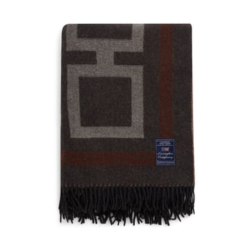 Plaid Checked Recycled Wool 130x170 cm - Grigio scuro, bianco, marrone - Lexington