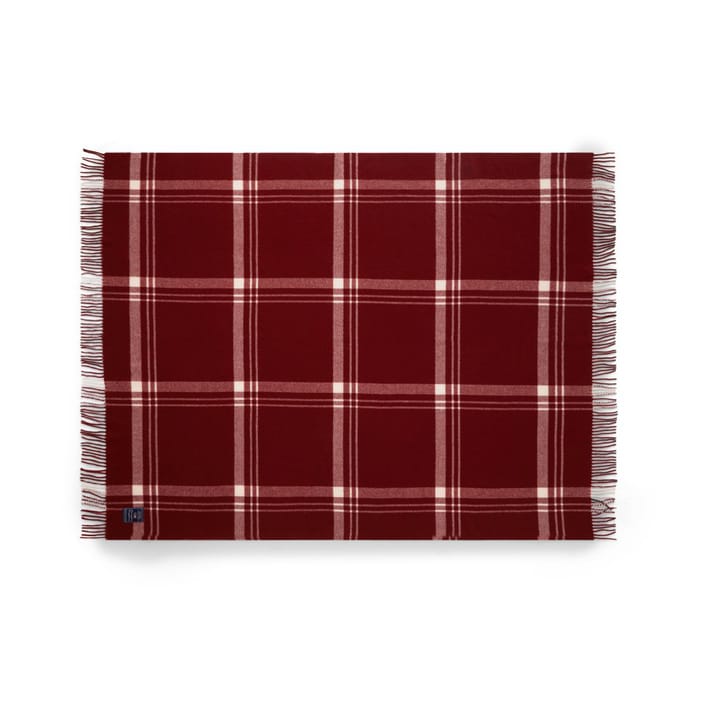 Plaid Checked Recycled Wool 130x170 cm - Rosso, bianco - Lexington