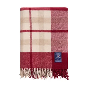 Plaid in lana riciclata a quadri Red-beige 130x170 cm - Rosso-beige - Lexington