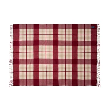 Plaid in lana riciclata a quadri Red-beige 130x170 cm - Rosso-beige - Lexington