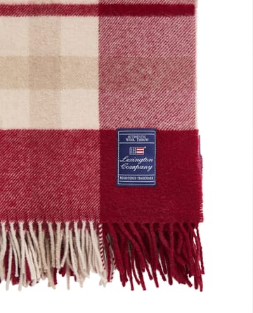 Plaid in lana riciclata a quadri Red-beige 130x170 cm - Rosso-beige - Lexington