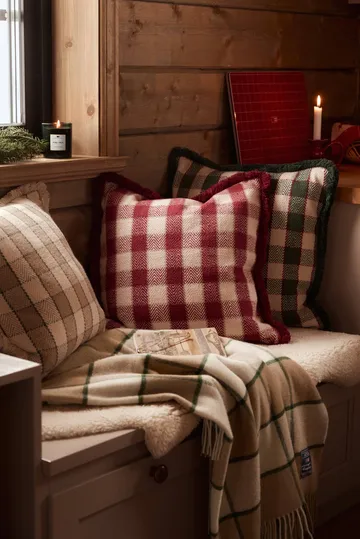Plaid in lana riciclata Checked 130x170 cm - Beige-Light beige-verde - Lexington