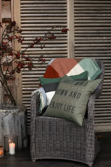 Plaid in lana riciclata Checked 130x170 cm - Multicolore - Lexington