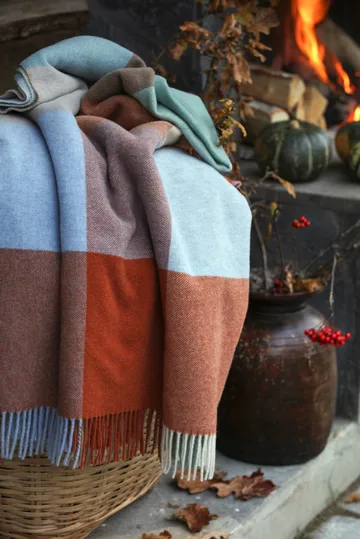 Plaid in lana riciclata Checked 130x170 cm - Multicolore - Lexington