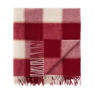 Plaid in lana riciclata Checked 130x170 cm - Red-Light beige-beige - Lexington