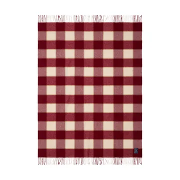 Plaid in lana riciclata Checked 130x170 cm - Red-Light beige-beige - Lexington