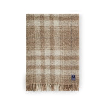 Plaid Mohair a scacchi, materiale misto, 130x170 cm - Bianco, beige, grigio - Lexington