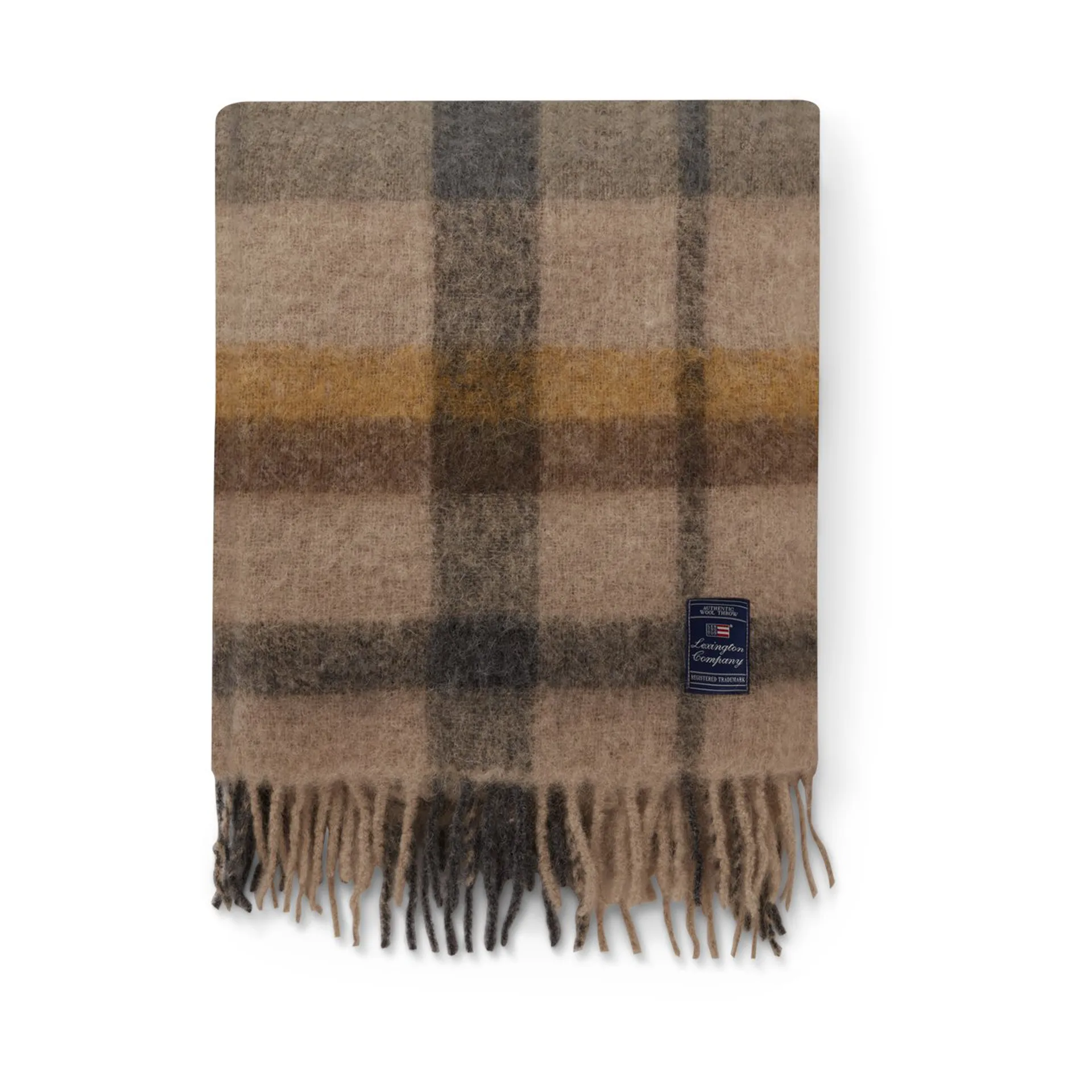 Plaid Mohair a scacchi, materiale misto, 130x170 cm, Multi Lexington